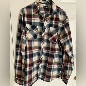 Plaid shirt, size Large, snap buttons, good used condition